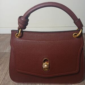 Chic Burgundy Top Handle Box Bag - Includes Detachable Crossbody Strap NWAT